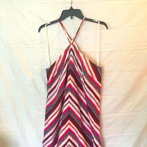 LOFT | Long Patterned Maxi Dress with Spaghetti Straps Size: L